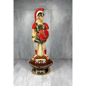 Vintage USC Trojans Football Decanter Ezra Brooks 1972 National Champs Red Gold